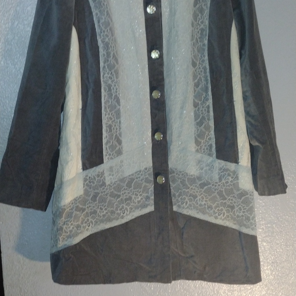 Chico's Velvet Lace Snowflake Dress Jacket 1/S - Picture 3 of 7